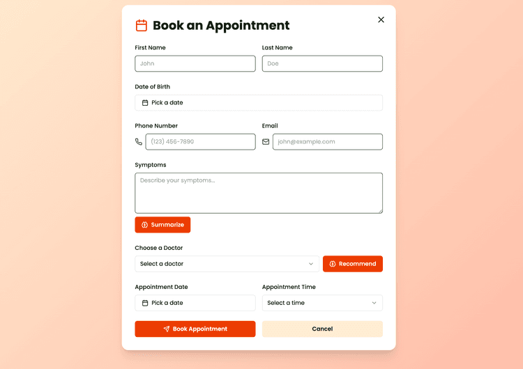 Appointment Scheduling Interface